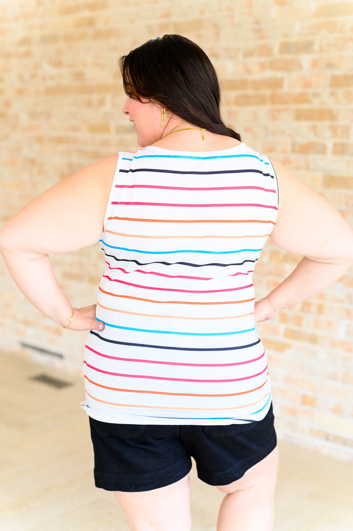 Need A Favor Colorful Henley Tank - 4/30