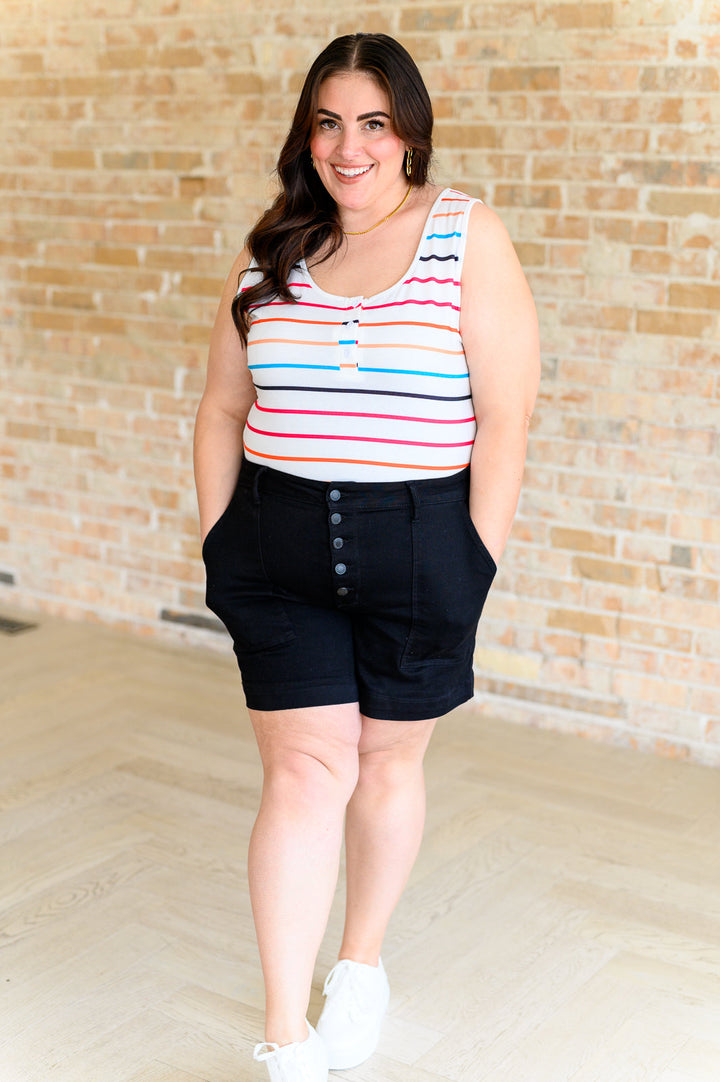 Need A Favor Colorful Henley Tank - 4/30