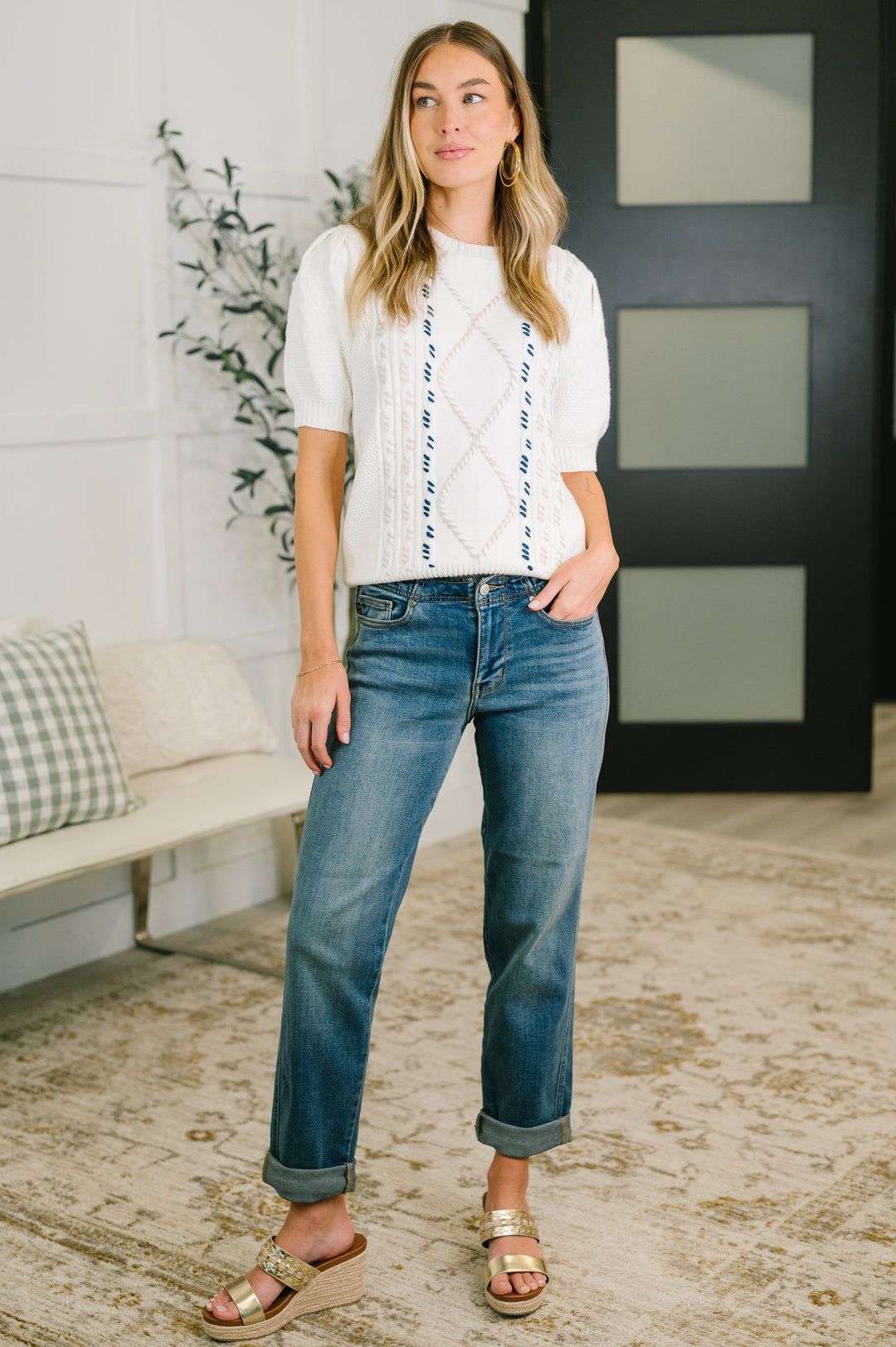 Need a Little Love Cable Knit Puff Sleeve Top - 8/10