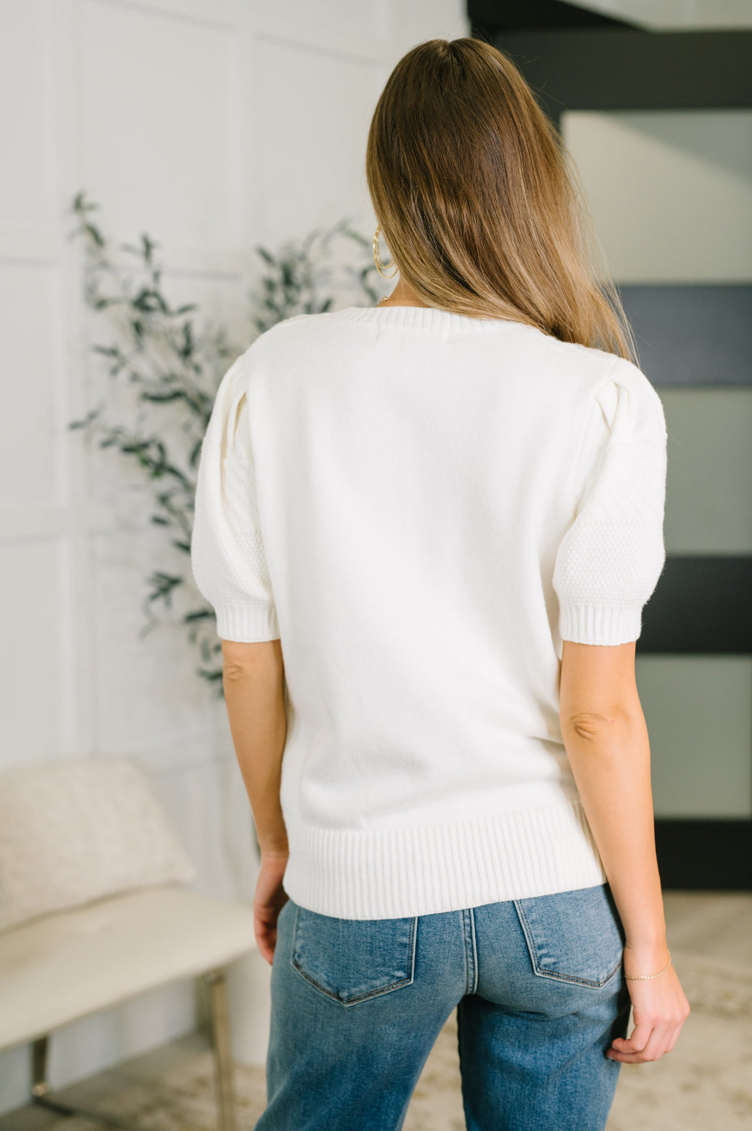 Need a Little Love Cable Knit Puff Sleeve Top - 8/10