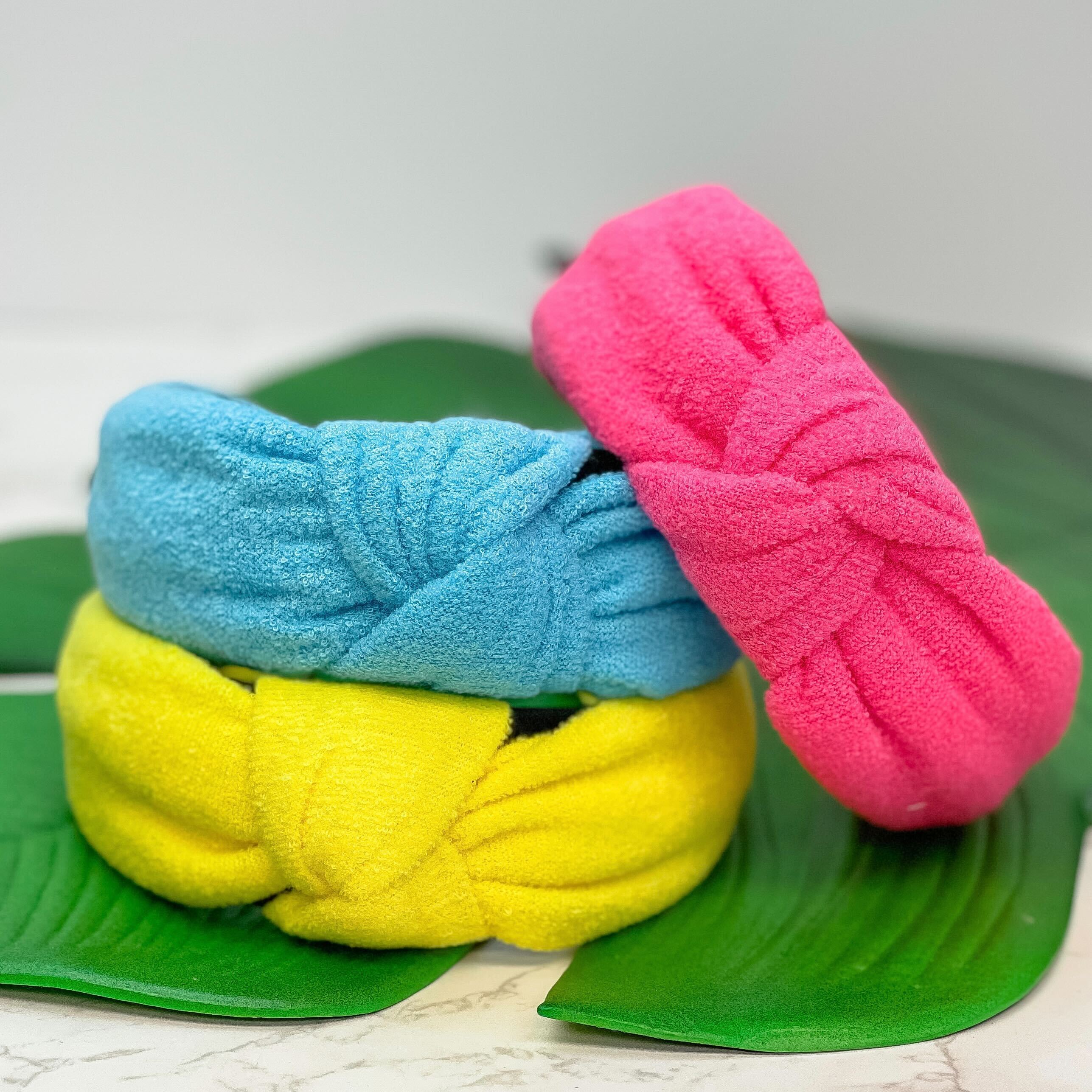 Neon Terry Knotted Headband - Yellow