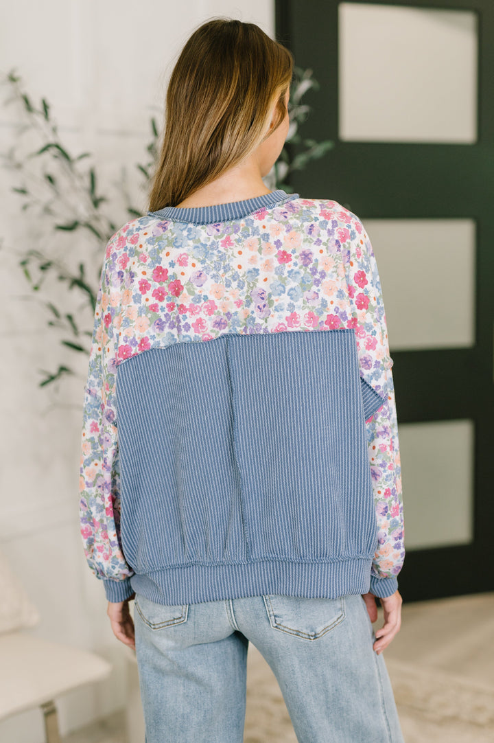 New Opportunities Drop Shoulder Floral Pullover - 3/10