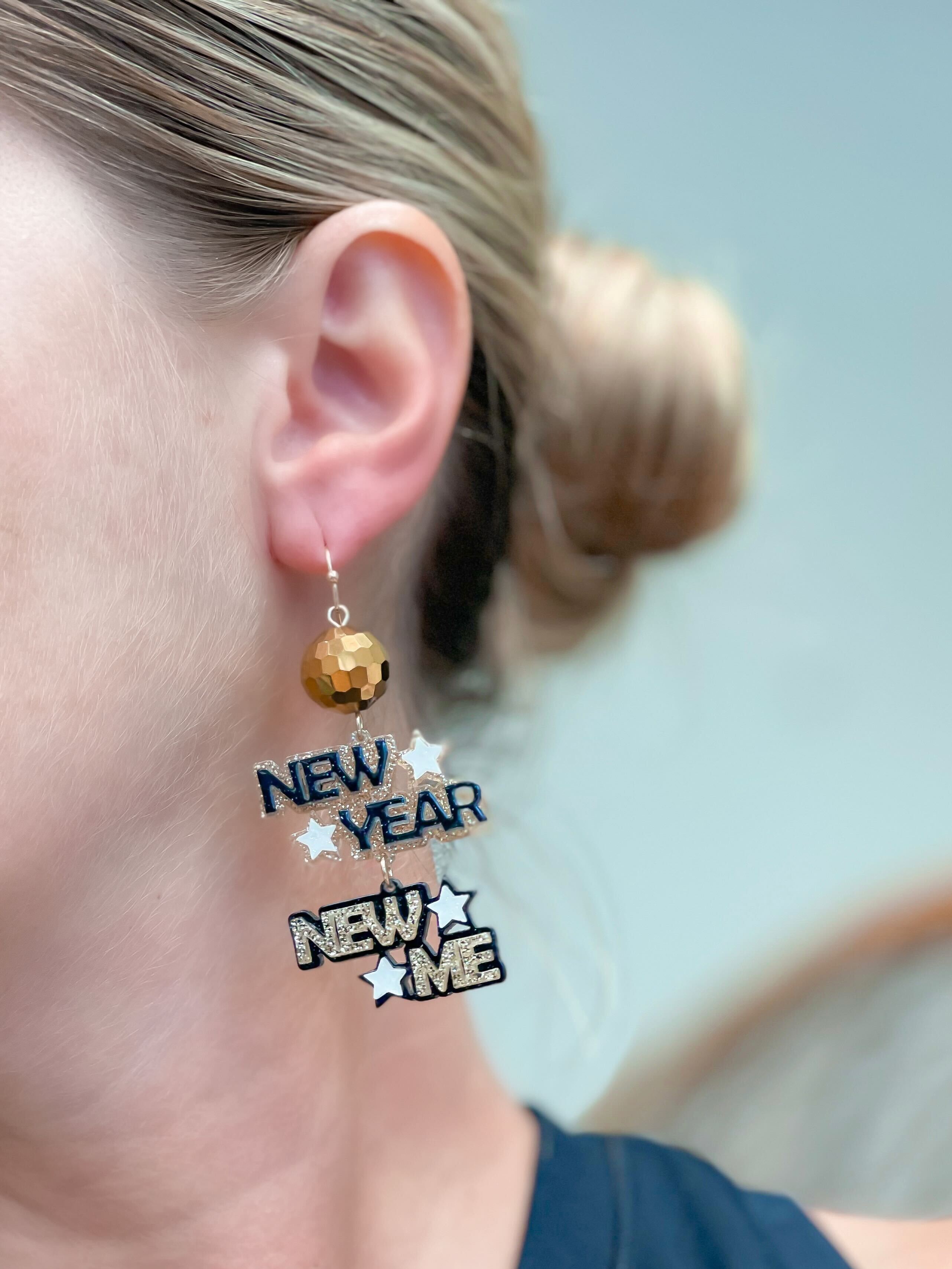 'New Year New Me' Dangle Earrings