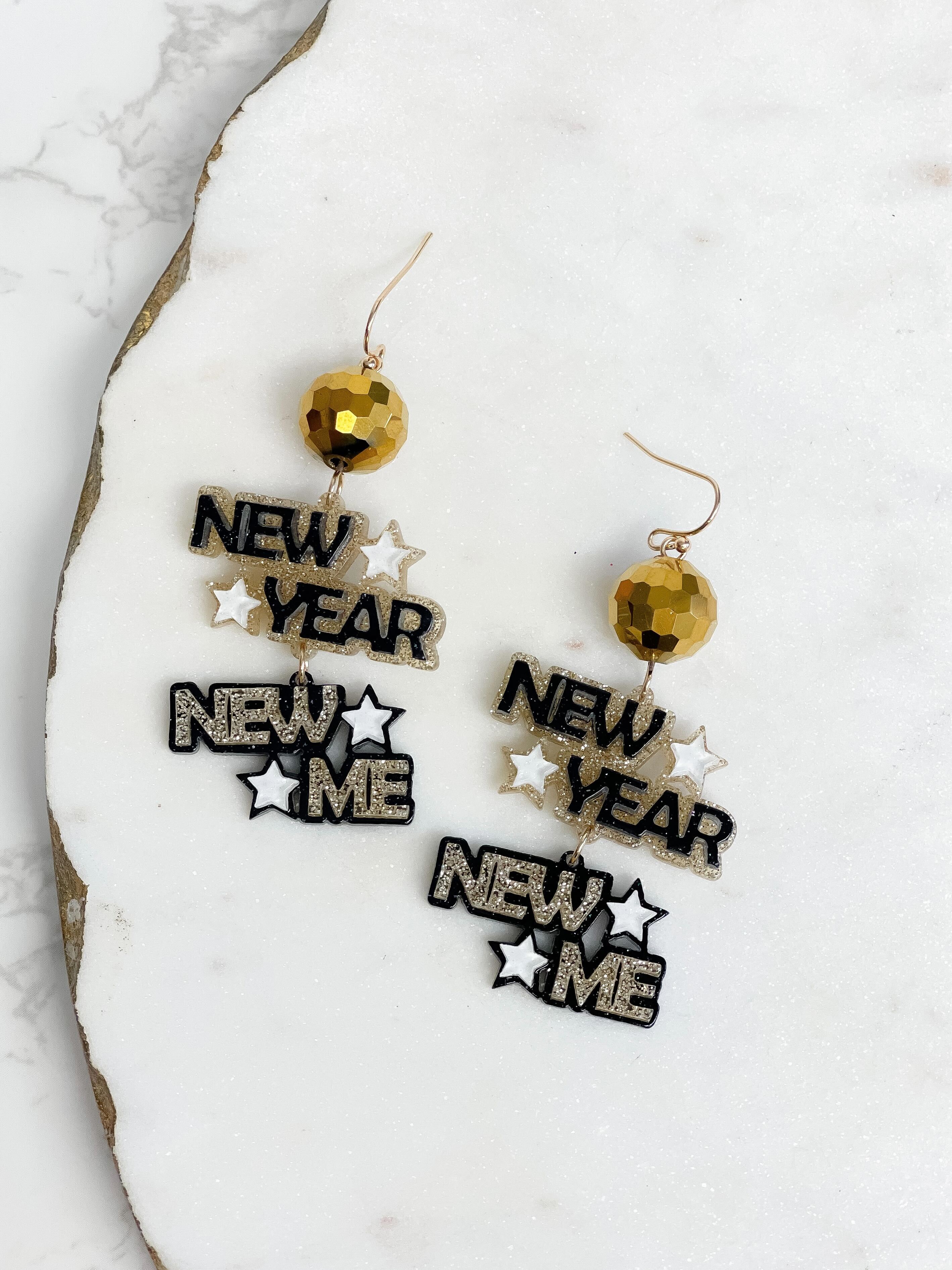'New Year New Me' Dangle Earrings