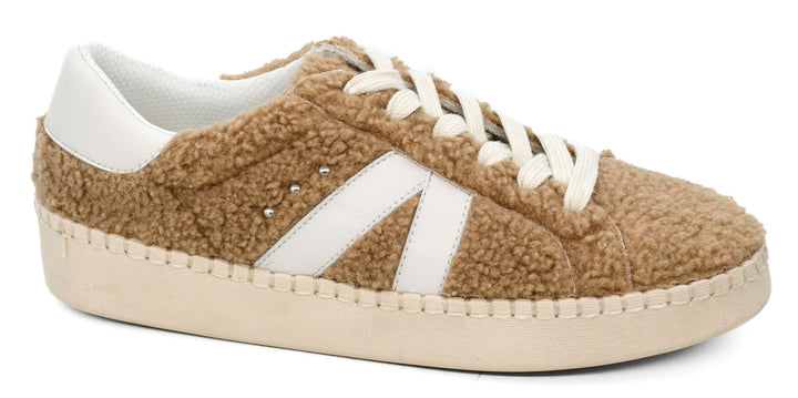 No Chaser Sneakers Camel Shearling by Corky's