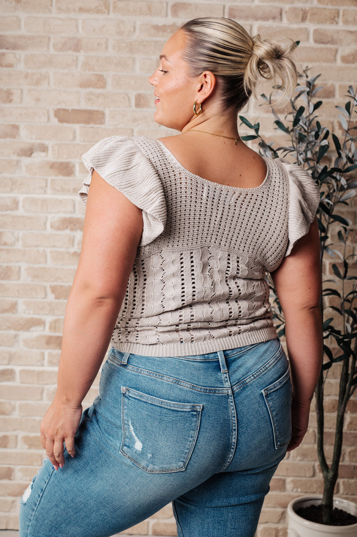 No One Knows Pointelle Knit Top - 6/11
