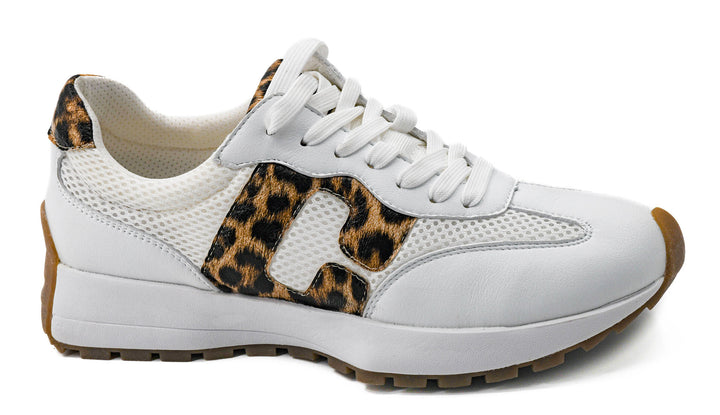 No Prob Sneakers - White & Leopard by Corkys