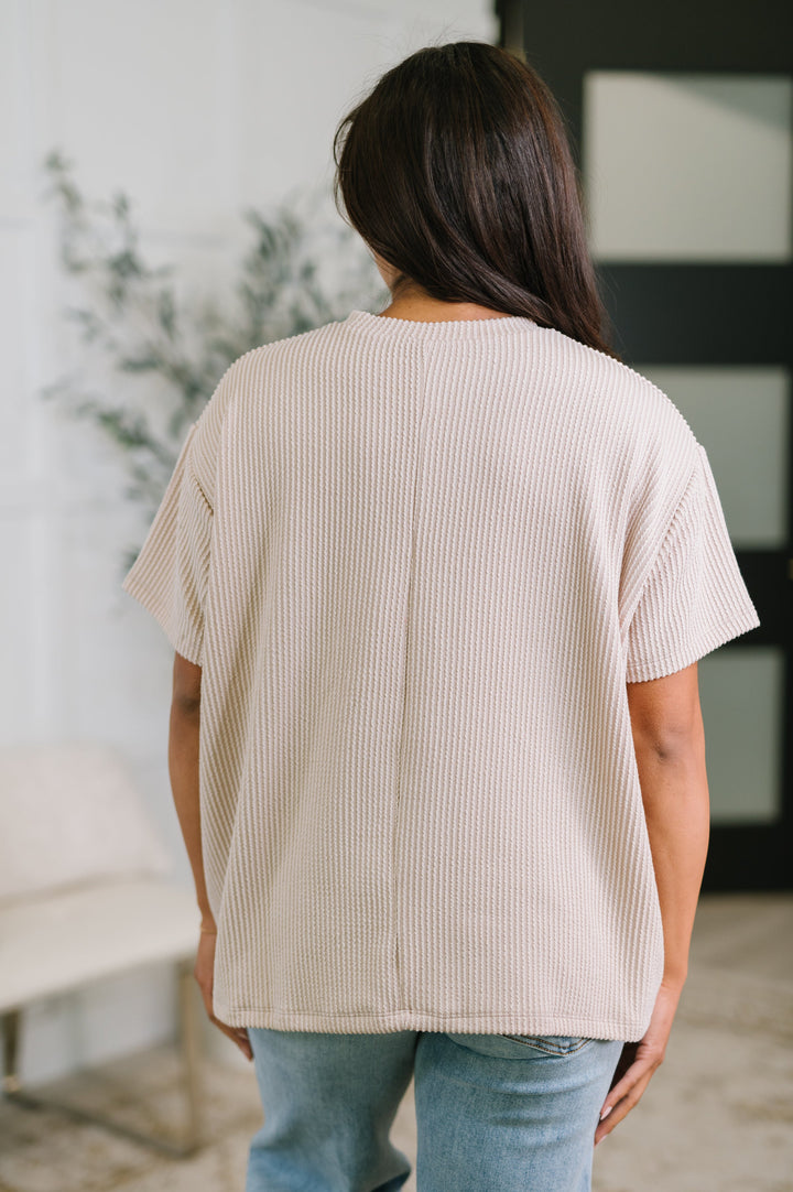 Not That complicated Textured Boxy Tee in Ash Mocha - 5/6