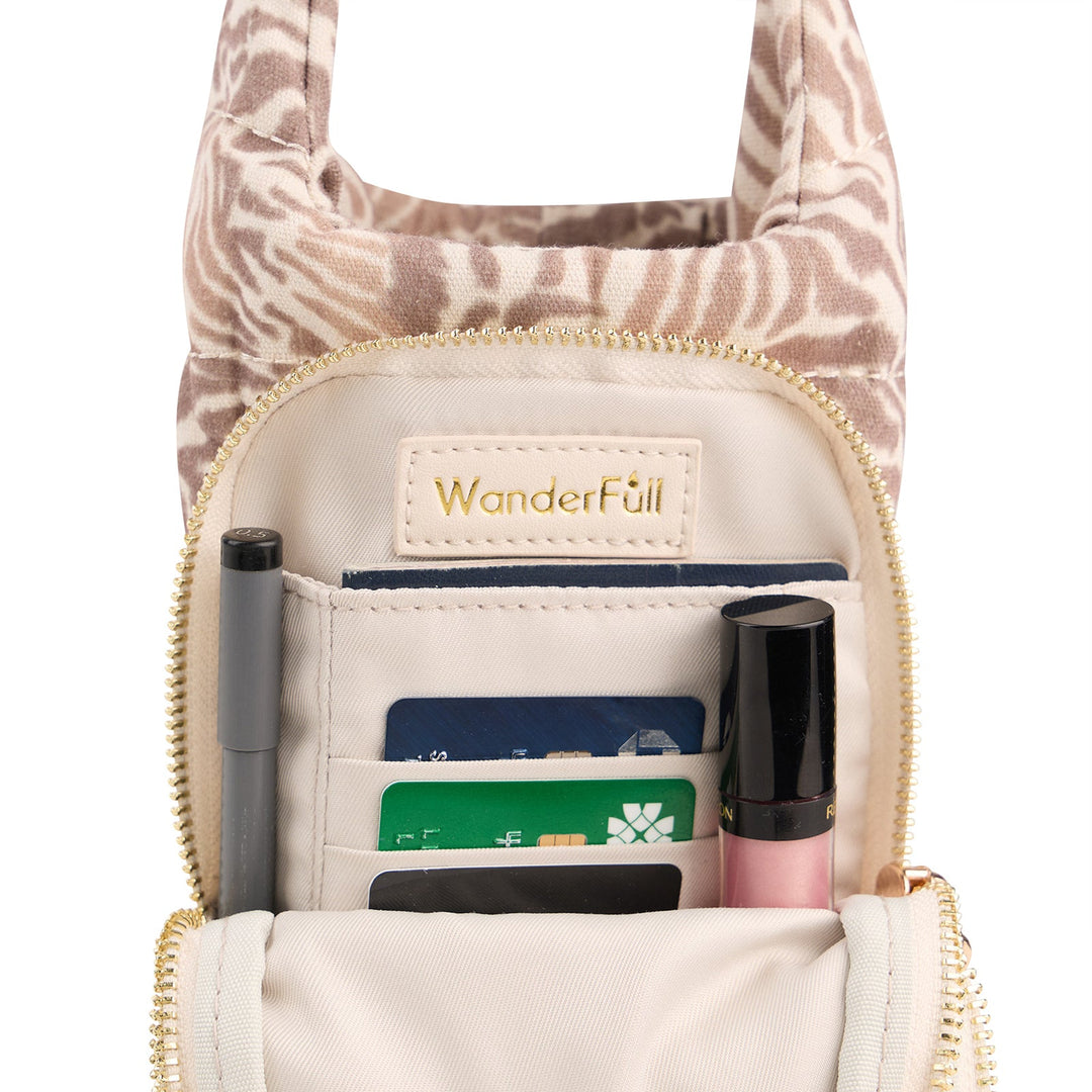 JUNE MARKET: Natural Zebra Print Linen HydroBag® by Wanderfull (Ships in 2-3 Weeks)