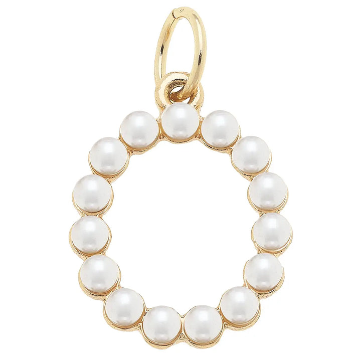 Pearl-Studded Letter Charm in Ivory By Canvas