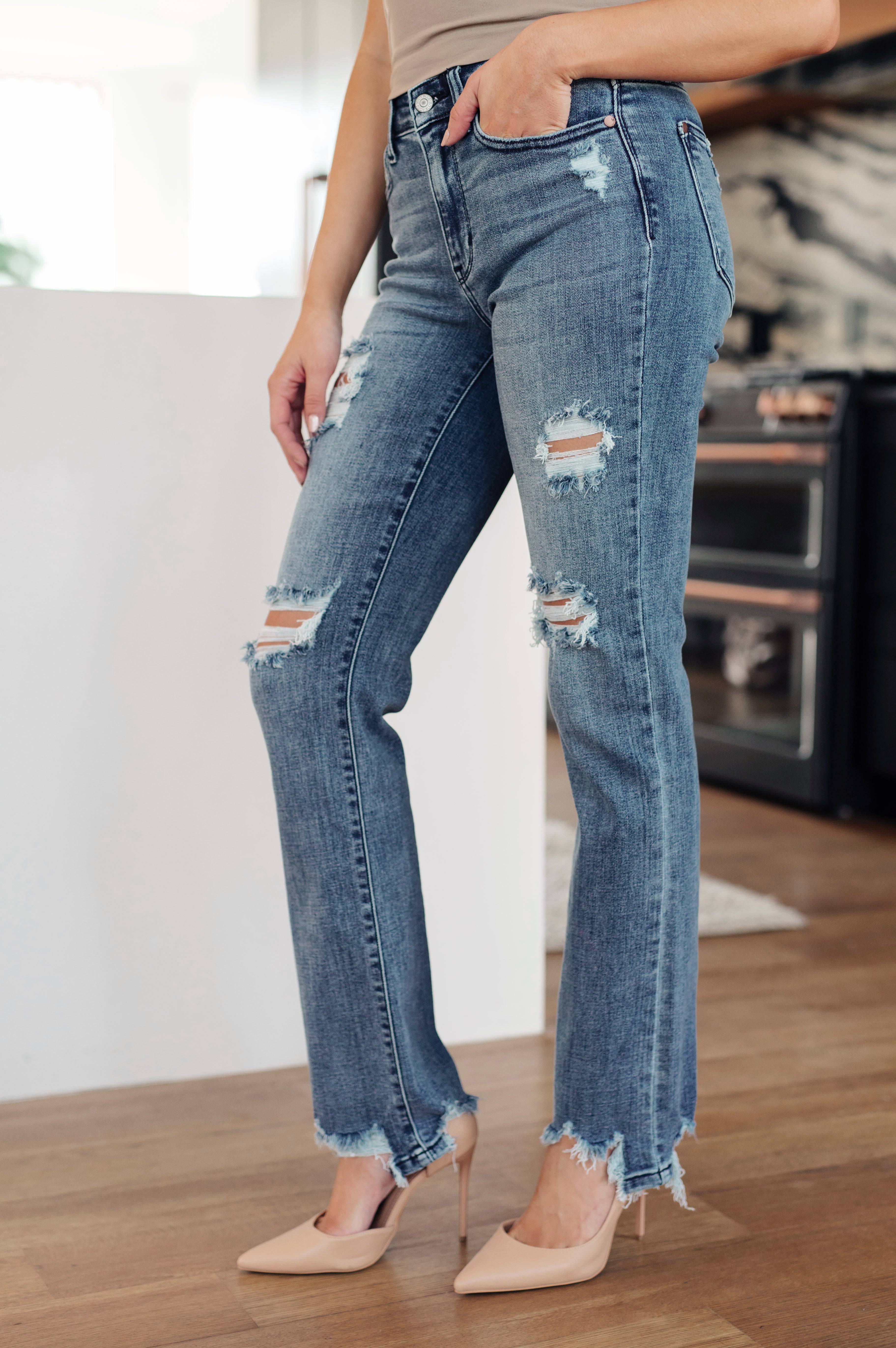 O'Hara Destroyed Straight Jeans by Judy Blue