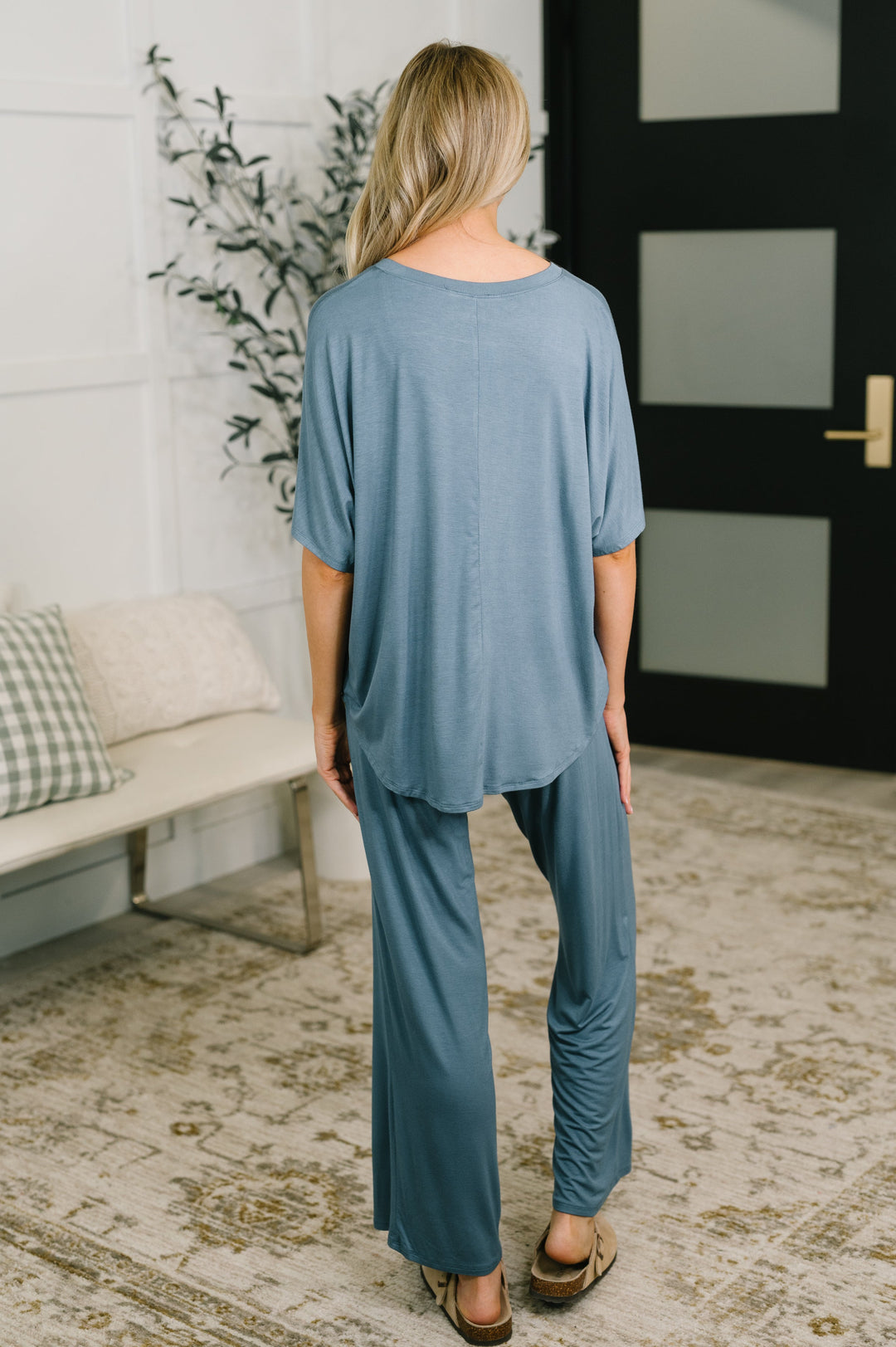 Ol' Reliable Top and Bottom Lounge Set in Dusty Blue - 6/3
