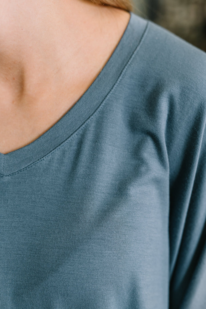 Ol' Reliable Top and Bottom Lounge Set in Dusty Blue - 6/3
