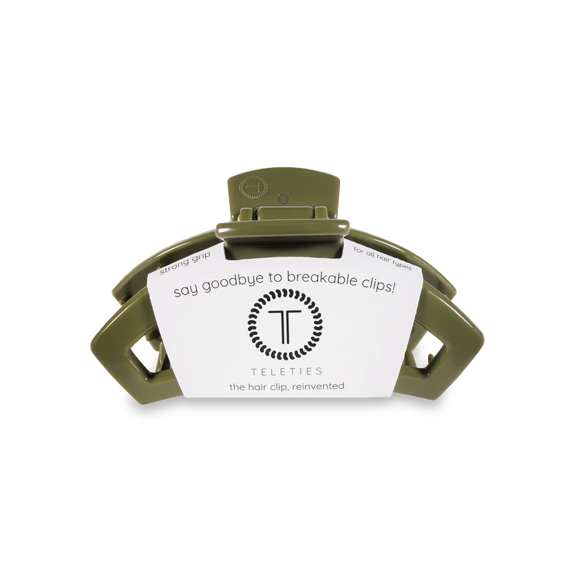 Tiny Teleties Open Claw Clip - Olive