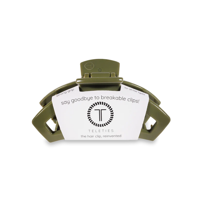 Tiny Teleties Open Claw Clip - Olive
