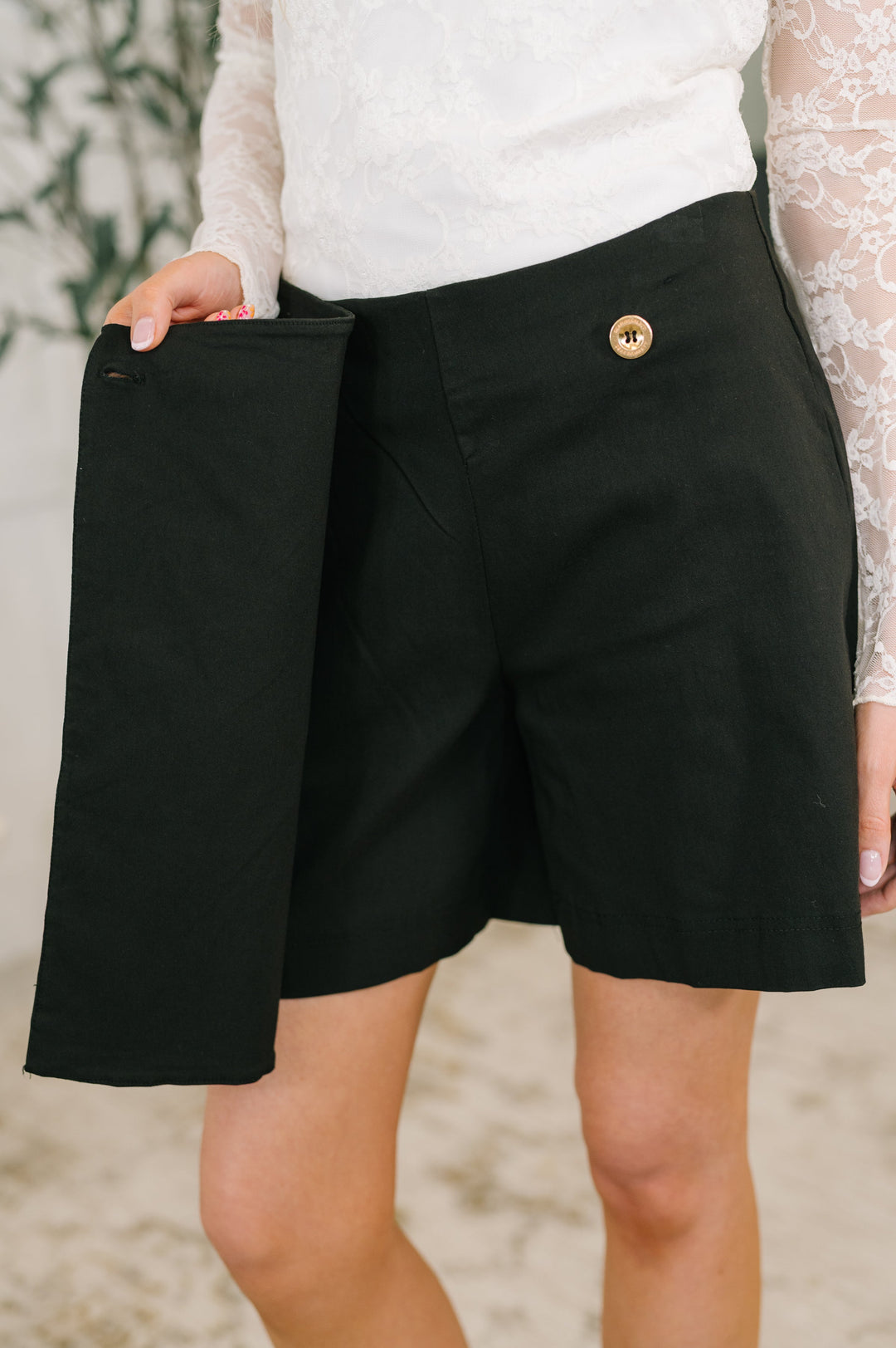 Only Pair Faux Wrap Skort in Black - 4/20