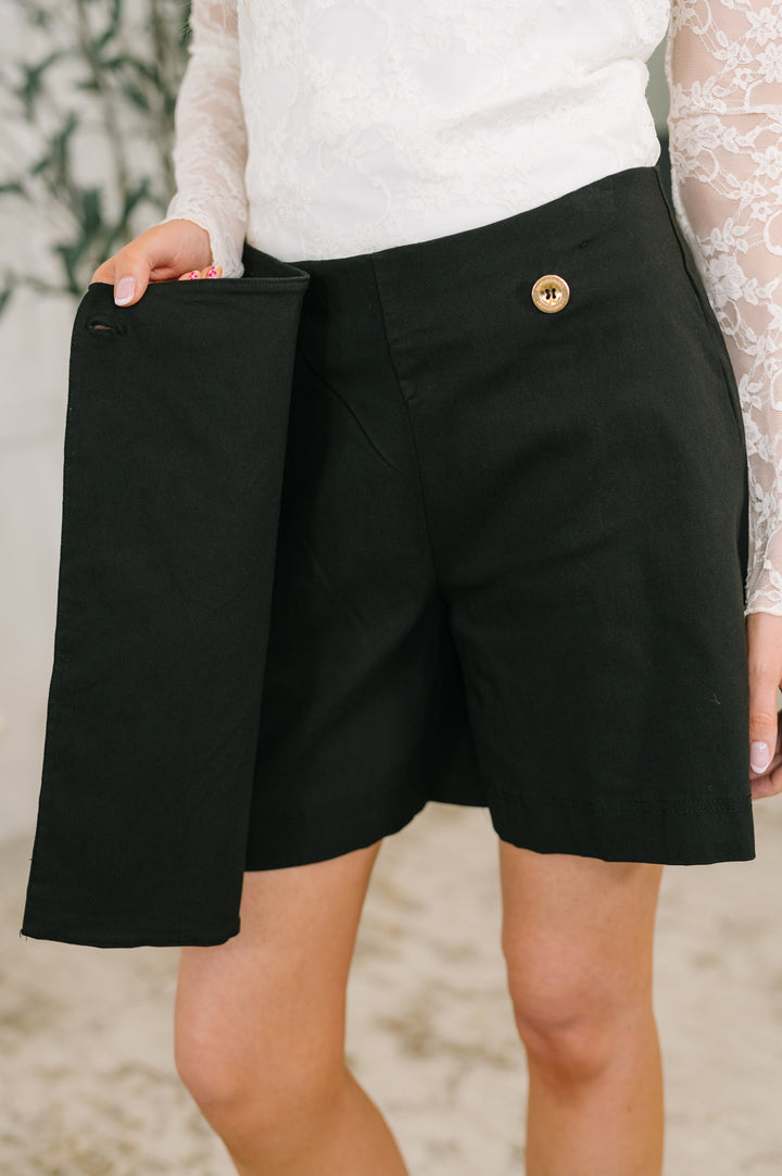 Only Pair Faux Wrap Skort in Black - 4/20