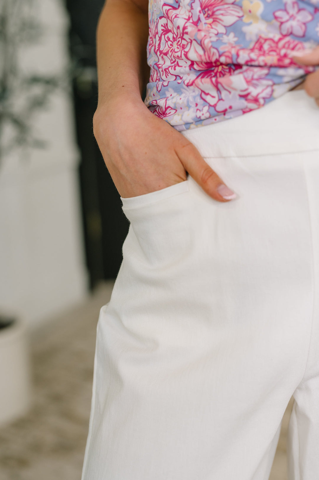 Only Pair High Waisted Wide Leg Bottoms in Off White - 4/20