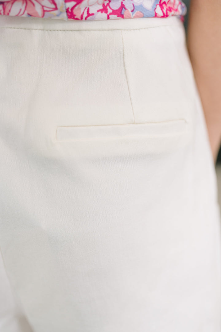 Only Pair High Waisted Wide Leg Bottoms in Off White - 4/20