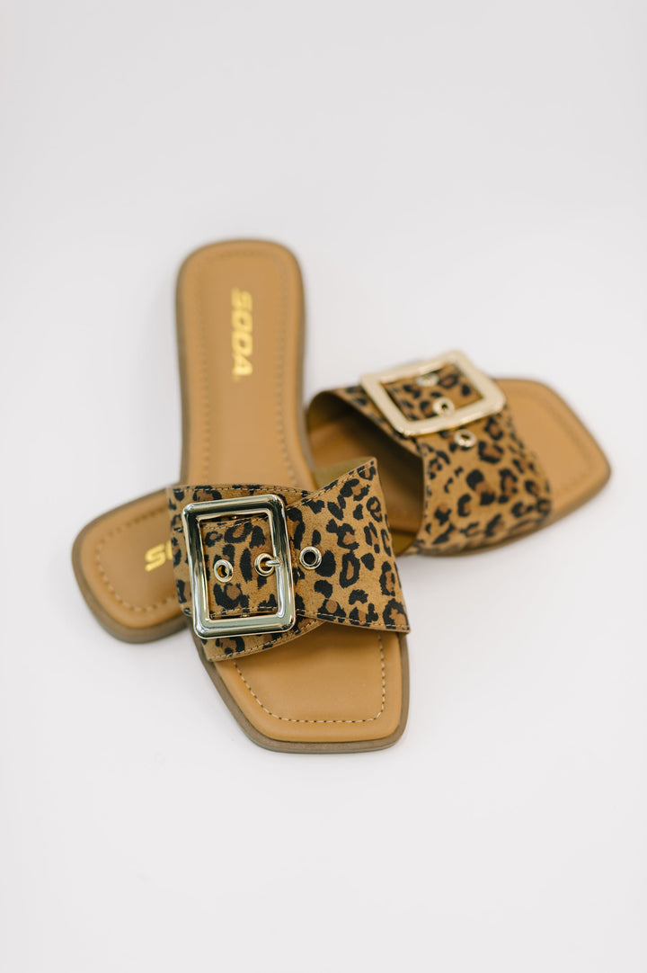 Opera Square Toe Buckle Slip On Sandal - 3/31