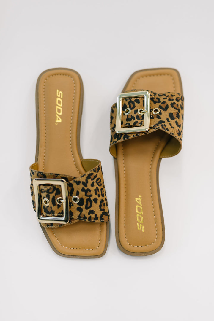 Opera Square Toe Buckle Slip On Sandal - 3/31