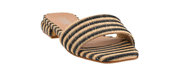 SHOE PARTY! Our Lil Secret Black Natural Raffia by Corkys (Ships in 2-3 Weeks)