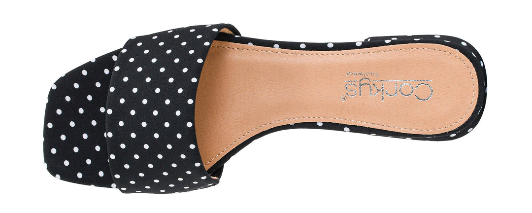 SHOE PARTY! Our Lil Secret Black White Polka Dots by Corkys (Ships in 2-3 Weeks)