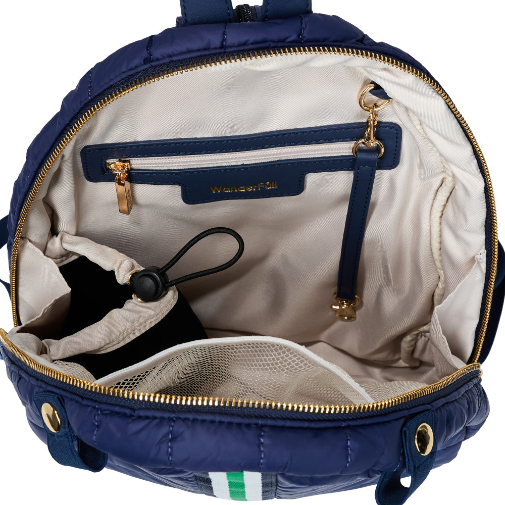 JUNE MARKET: Pickleball HydroSling Bag with Removable Racquet Cover- Navy Matte with Stripe by Wanderfull (Ships in 2-3 Weeks)