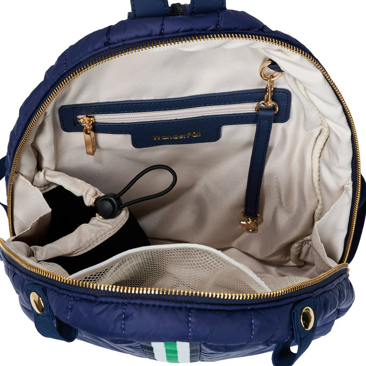 JUNE MARKET: Pickleball HydroSling Bag with Removable Racquet Cover- Navy Matte with Stripe by Wanderfull (Ships in 2-3 Weeks)