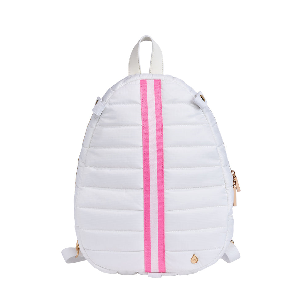 JUNE MARKET: Pickleball HydroSling Bag with Removable Racquet Cover- White Ripstop with Stripe by Wanderfull (Ships in 2-3 Weeks)