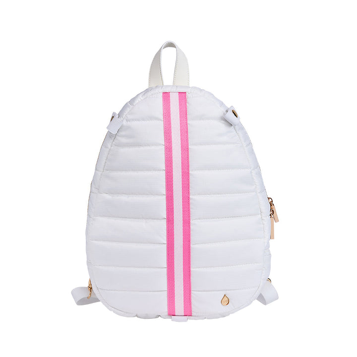 JUNE MARKET: Pickleball HydroSling Bag with Removable Racquet Cover- White Ripstop with Stripe by Wanderfull (Ships in 2-3 Weeks)
