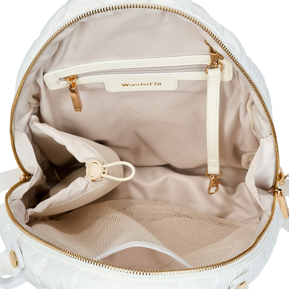JUNE MARKET: Pickleball HydroSling Bag with Removable Racquet Cover- White Ripstop with Stripe by Wanderfull (Ships in 2-3 Weeks)