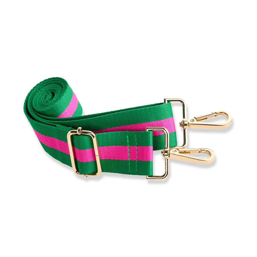 JUNE MARKET: HydroBag® Handle®- Bright Pink with Pink and Green Striped Strap by Wanderfull (Ships in 2-3 Weeks)