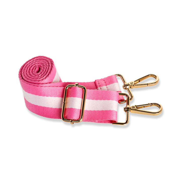 JUNE MARKET: White HydroBag® with Pickleball Embroidery and Striped Strap by Wanderfull (Ships in 2-3 Weeks)