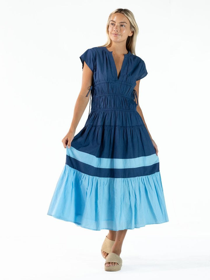Contrast Tiered Dress