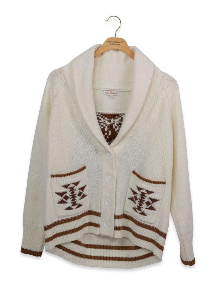 JUNE MARKET: Cozy Cardigan - White by Simply Southern (Ships Late July)