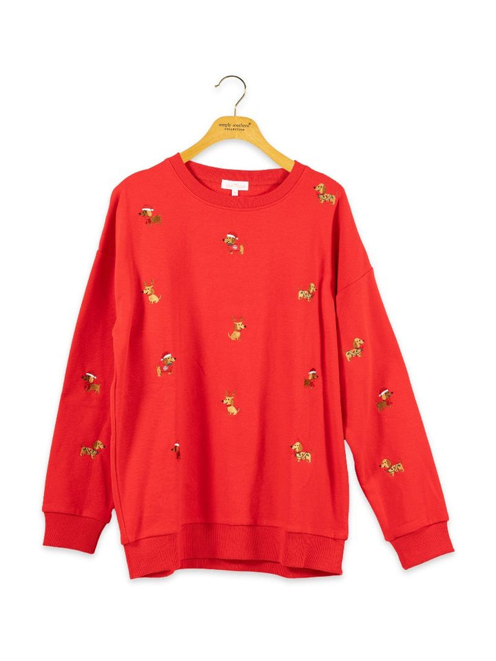 Holiday Embroidered Crew - Dog by Simply Southern