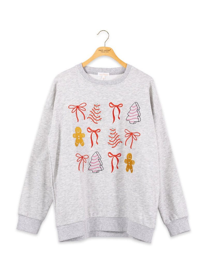 Holiday Embroidered Crew - Ribbon Cake by Simply Southern