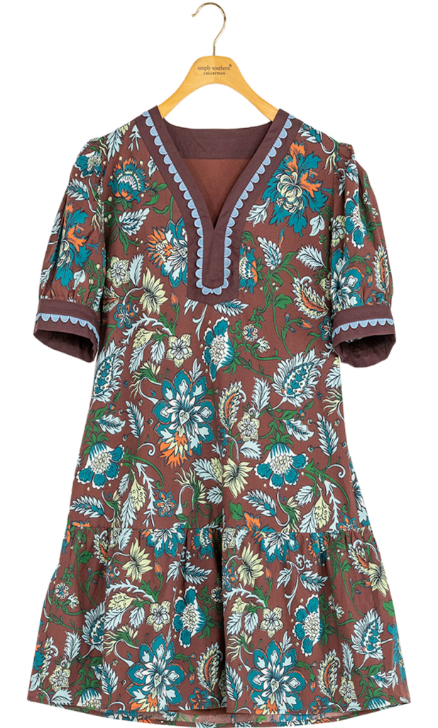 JUNE MARKET: Allison Puff Sleeve Dress - Floral by Simply Southern (Ships Late September)