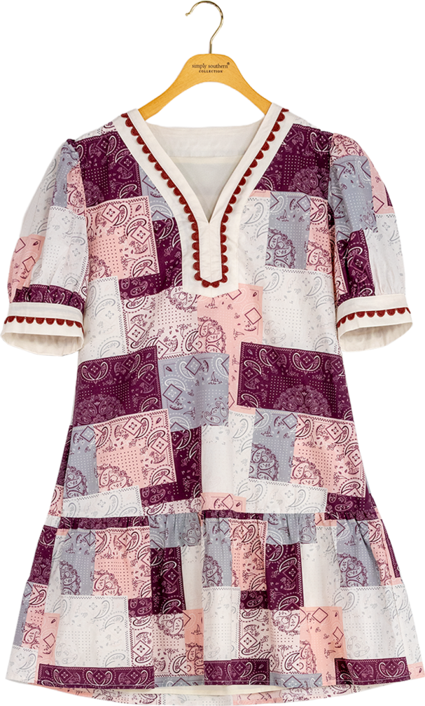JUNE MARKET: Allison Puff Sleeve Dress - Patch by Simply Southern (Ships Late September)