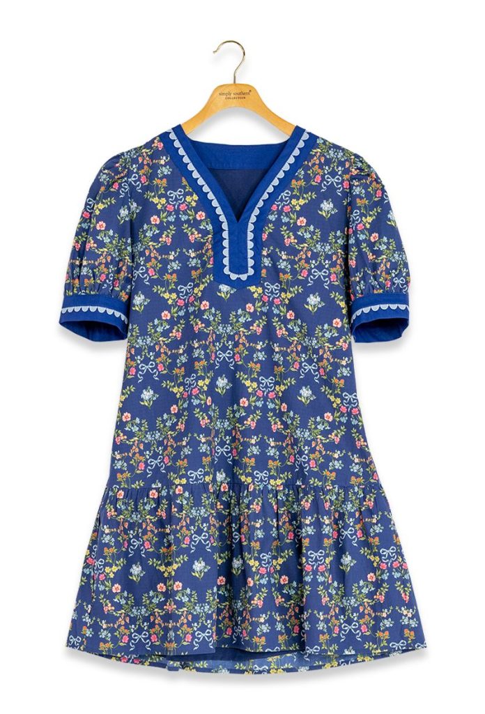 JUNE MARKET: Allison Puff Sleeve Dress - Ribbon Floral by Simply Southern (Ships Late September)