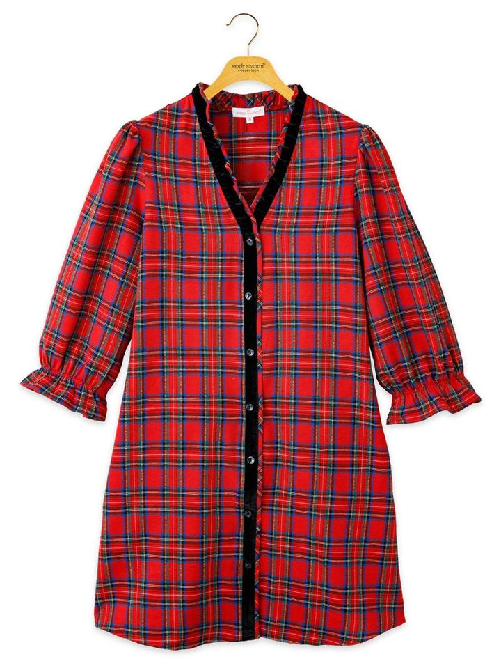JUNE MARKET: Holiday Button Down Dress by Simply Southern (Ships Late July)