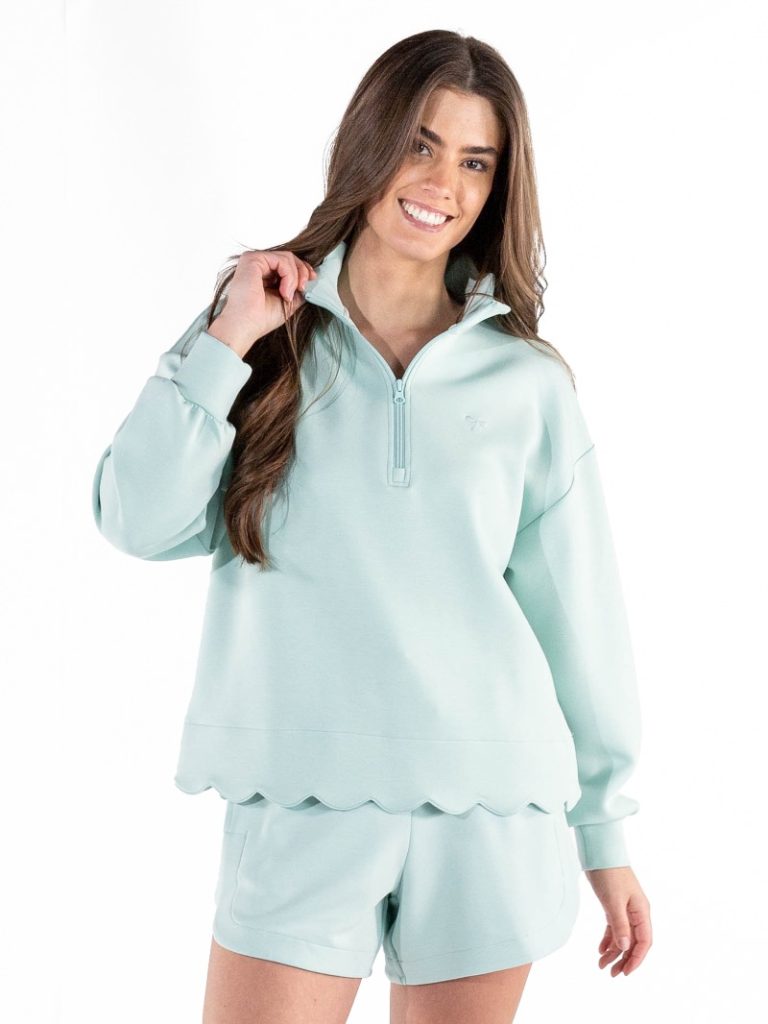 Lounge Scalloped Pullover - Harbor by Simply Southern