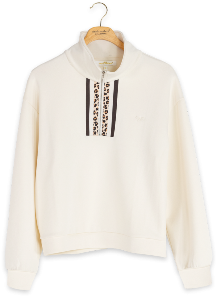 Soft Side Stripe Lounge Top - Leopard by Simply Southern