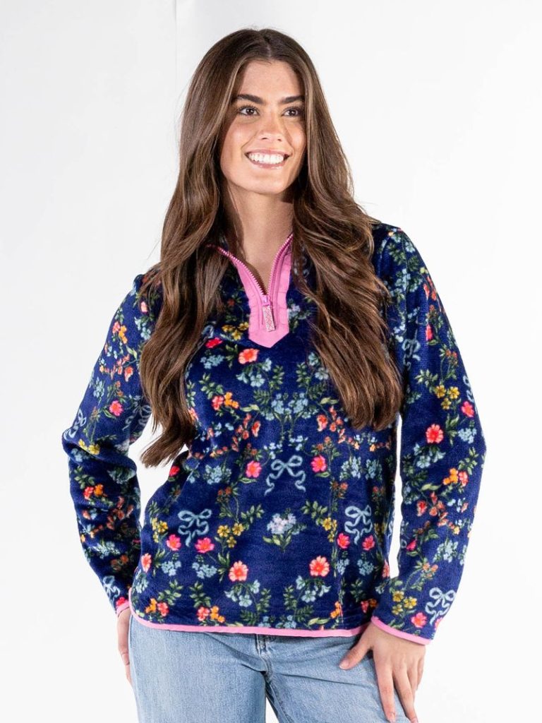 Y-Neck Pullover - Ribbon Floral by Simply Southern