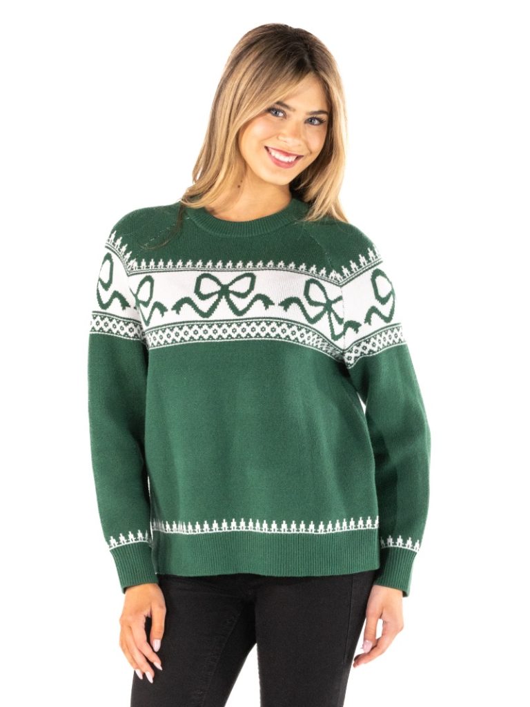Bow Fair Isle Sweater - Green by Simply Southern