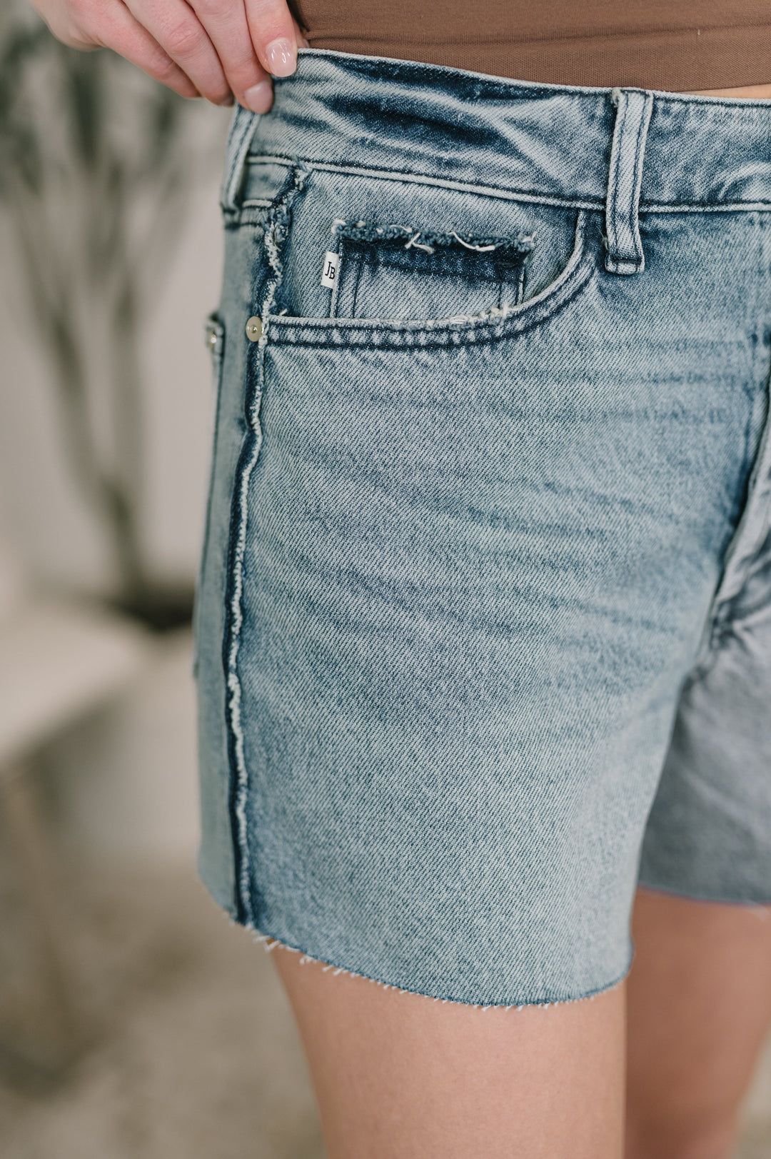 Paige High Waist Rigid Magic Cutoff Short Raw Side Seams by Judy Blue