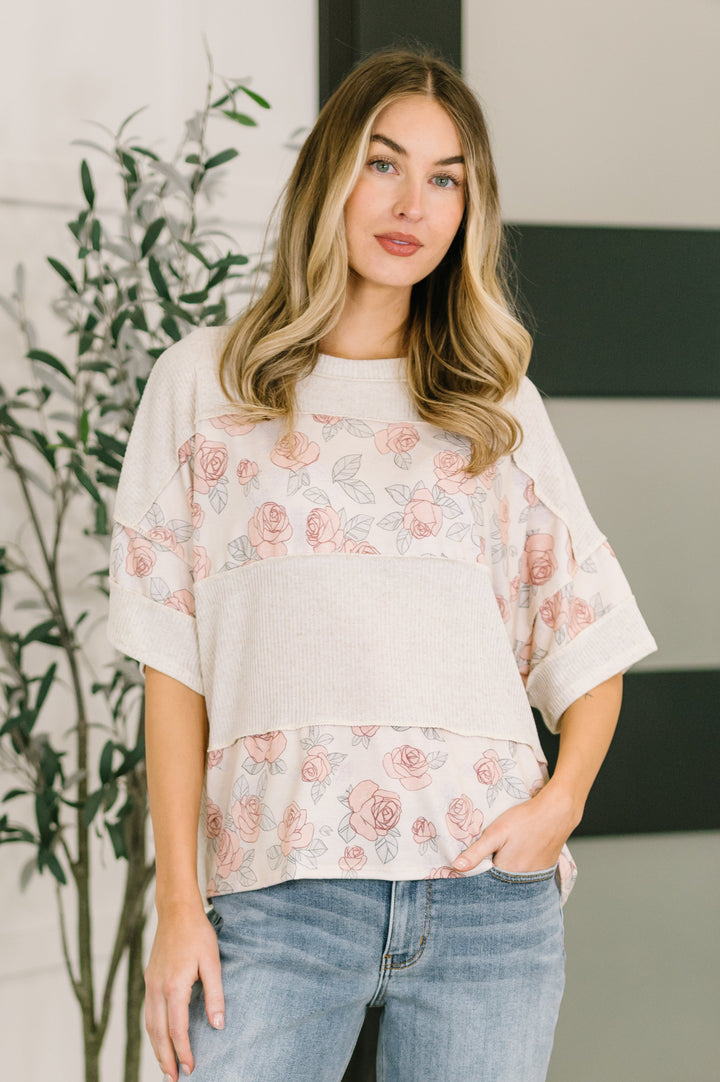 Painting the Roses Color Block Relaxed Top - 3/17