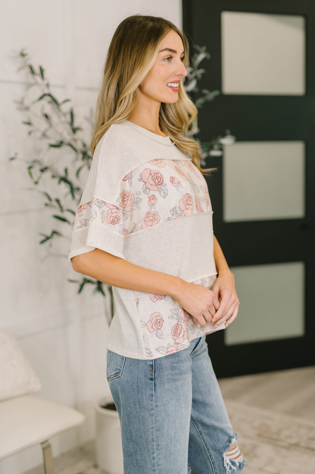 Painting the Roses Color Block Relaxed Top - 3/17