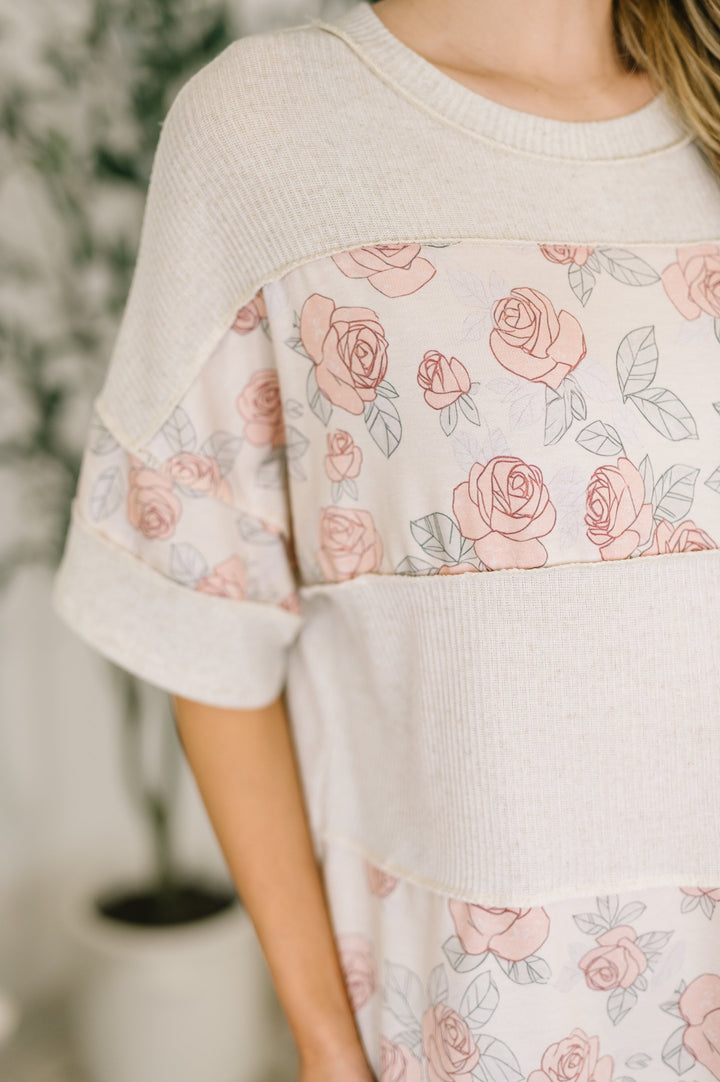 Painting the Roses Color Block Relaxed Top - 3/17